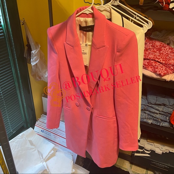BLOGGER FAV ZARA DOUBLE BREASTED FROCK PINK BLAZER - Picture 5 of 15